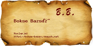 Bokse Bazsó névjegykártya